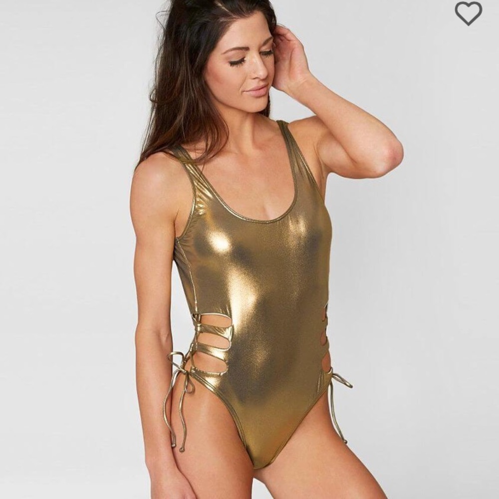 METALLIC GOLD one piece swimsuit
